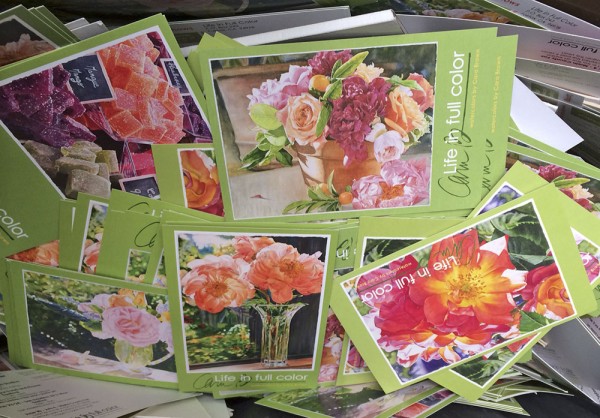 postcards in the recycle
