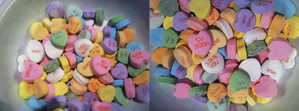 candy hearts raw photos.