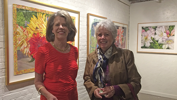 Susie (left) and Paulette - another dedicated and prolific painter who is having her second or third solo show in June.